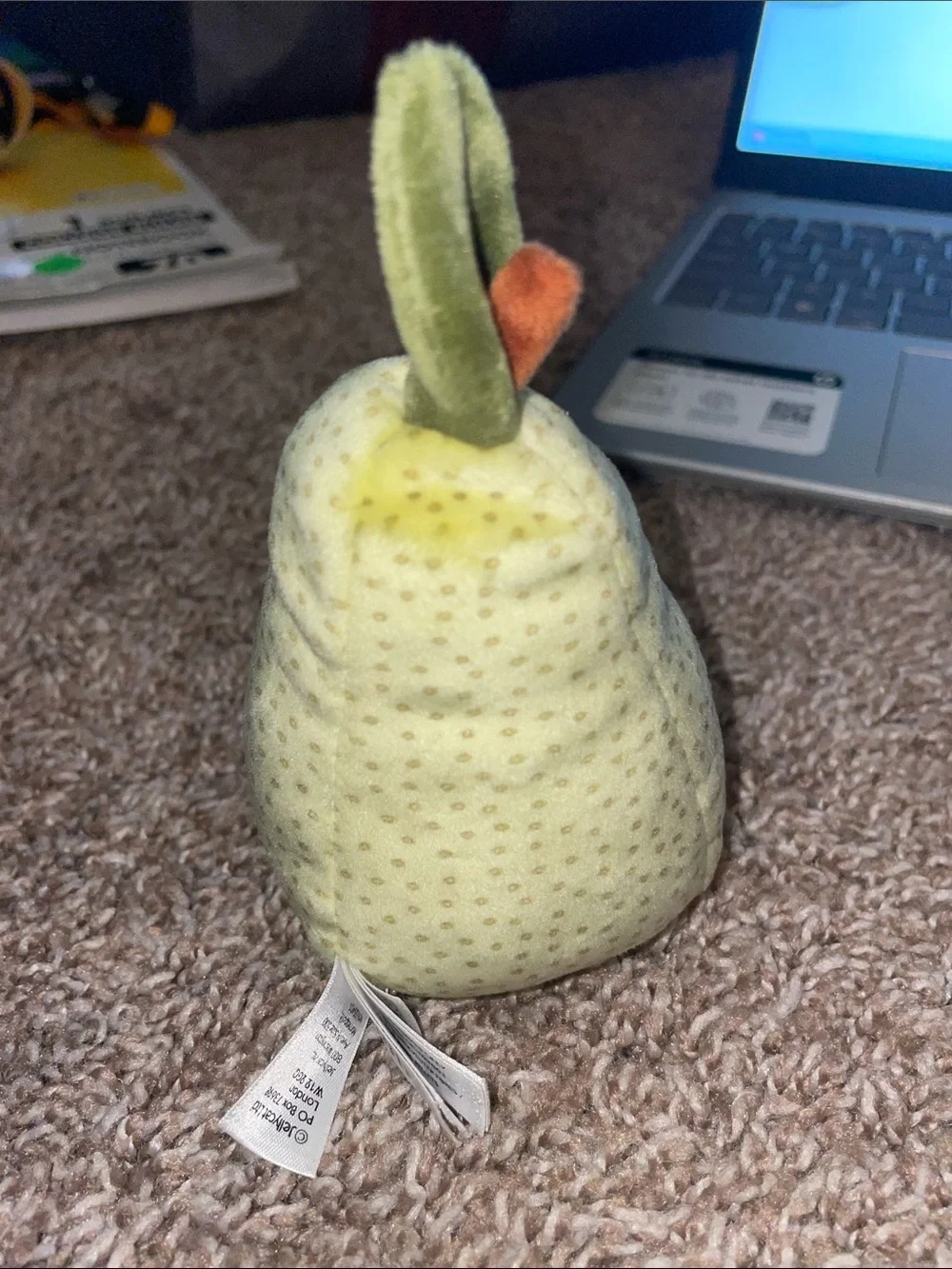 Jellycat Pear Plush with Green Leaf